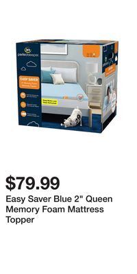 Big Lots Easy saver blue 2 queen memory foam mattress topper offer