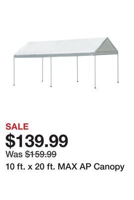Tractor Supply Company 10 ft. x 20 ft. max ap canopy offer