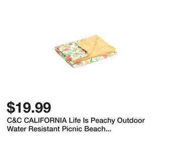 Marshalls C&c california life is peachy outdoor water resistant picnic beach blanket offer
