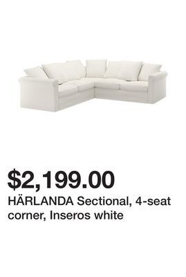Ikea Härlanda sectional, 4-seat corner, inseros white offer
