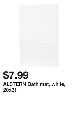 Ikea Alstern bath mat, white, 20x31 offer