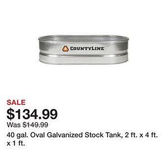 Tractor Supply Company 40 gal. oval galvanized stock tank, 2 ft. x 4 ft. x 1 ft. offer