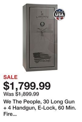 Tractor Supply Company We the people, 30 long gun + 4 handgun, e-lock, 60 min. fire rating, gun safe, gray gloss offer