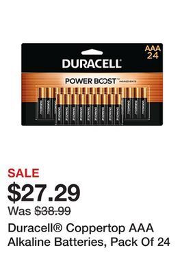 Office Depot Duracell® coppertop aaa alkaline batteries, pack of 24 offer