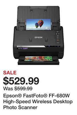 Office Depot Epson® fastfoto® ff-680w high-speed wireless desktop photo scanner offer