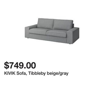Ikea Kivik sofa, tibbleby beige/gray offer