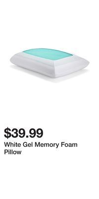 Big Lots White gel memory foam pillow offer