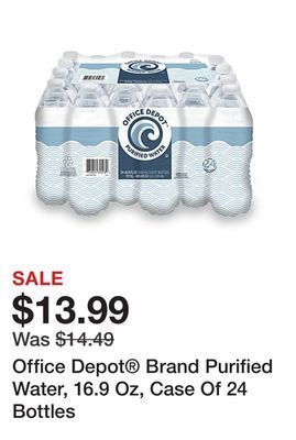 Office Depot Office depot® brand purified water, 16.9 oz, case of 24 bottles offer