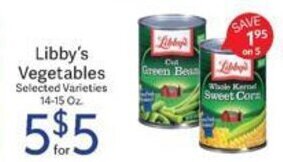 Riesbeck Libby's Vegetables Selected Varieties 14-15 Oz offer