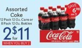 Riesbeck Assorted Coke 12 Pack 12 Oz. Cans or 8 Pack 12 Oz. Bottles offer