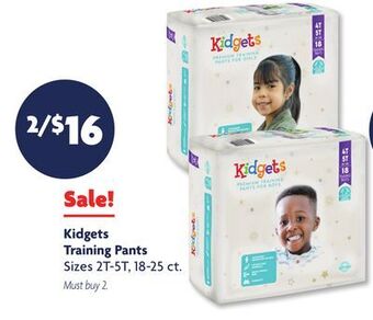 Family Dollar Kidgets training pants offer