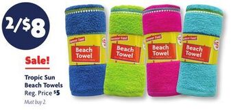 Family Dollar Tropic sun beach towels offer