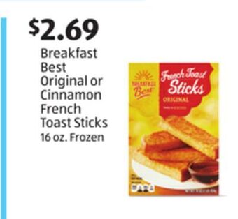 Aldi Breakfast best original or cinnamon french toast sticks offer