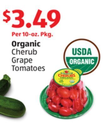 Aldi Organic cherub grape tomatoes offer