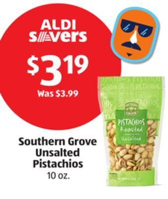 Aldi Southern grove unsalted pistachios offer