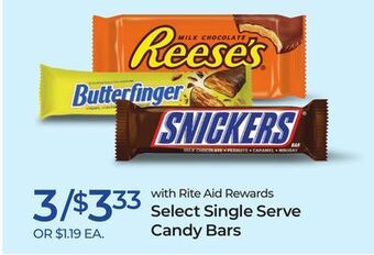 Rite Aid Select single serve candy bars offer