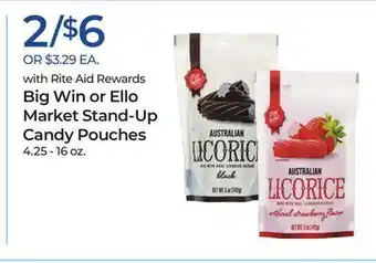 Rite Aid Big win or ello market stand-up candy pouches offer