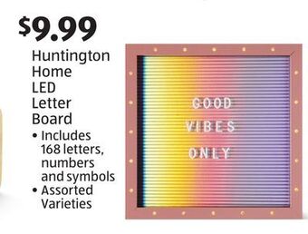 Aldi Huntington home led letter board offer
