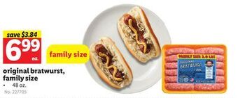 Lidl Original bratwurst, family size offer