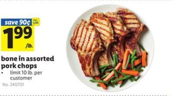 Lidl Bone in assorted pork chops offer