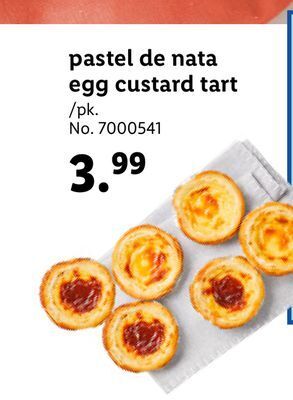 Lidl Pastel de nata egg custard tart offer