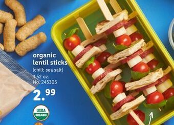 Lidl Organic lentil sticks offer
