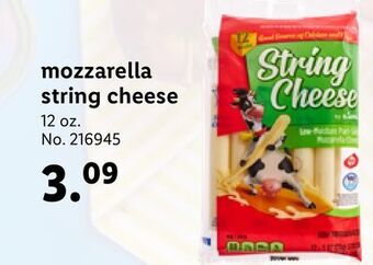 Lidl Mozzarella string cheese offer