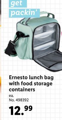 Lidl Ernesto lunch bag with food storage containers offer