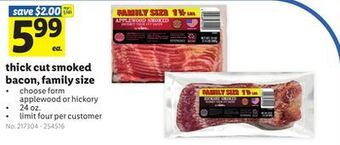 Lidl Thick cut smoked bacon, family size offer