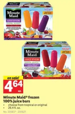 Lidl Minute maid® frozen 100% juice bars offer