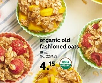 Lidl Organic old fashioned oats offer