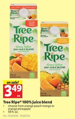 Lidl Tree ripe® 100% juice blend offer