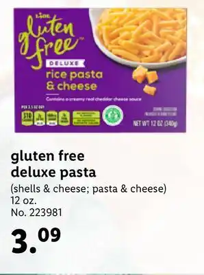 Lidl Gluten free deluxe pasta offer