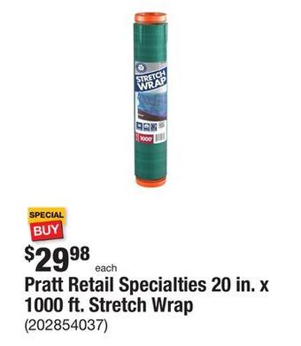 The Home Depot Pratt retail specialties 20 in. x 1000 ft. stretch wrap offer