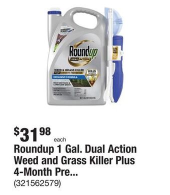 The Home Depot Roundup 1 gal. dual action weed and grass killer plus 4-month preventer with sure shot wand offer