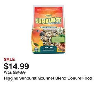 Petsmart Higgins sunburst gourmet blend conure food offer
