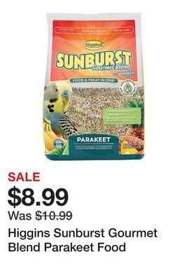 Petsmart Higgins sunburst gourmet blend parakeet food offer