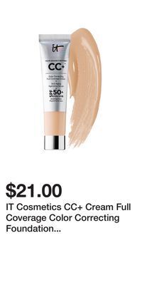 Kohl's It cosmetics cc+ cream full coverage color correcting foundation with spf 50+ offer