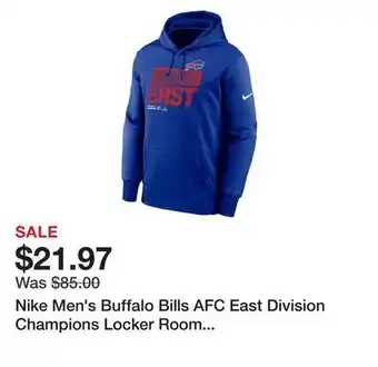 Dick's Sporting Goods Nike men's buffalo bills afc east division champions locker room navy hoodie offer