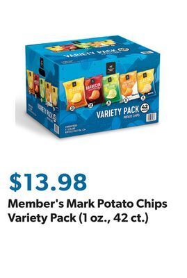 Sam's Club Member's mark potato chips variety pack (1 oz., 42 ct.) offer