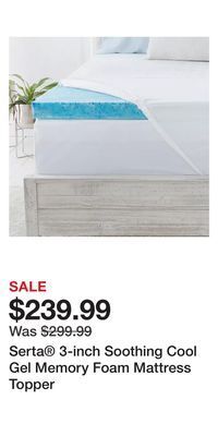 Kohl's Serta® 3-inch soothing cool gel memory foam mattress topper offer