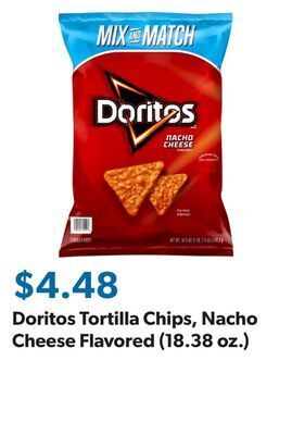 Sam's Club Doritos tortilla chips, nacho cheese flavored (18.38 oz.) offer