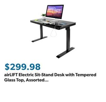 Sam's Club Airlift electric sit-stand desk with tempered glass top, assorted colors offer