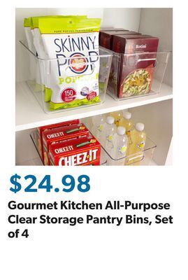 Sam's Club Gourmet kitchen all-purpose clear storage pantry bins, set of 4 offer