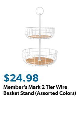Sam's Club Member's mark 2 tier wire basket stand (assorted colors) offer