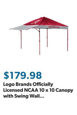 Sam's Club Logo brands officially licensed ncaa 10 x 10 canopy with swing wall (assorted teams) offer