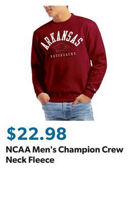 Sam's Club Ncaa men's champion crew neck fleece offer