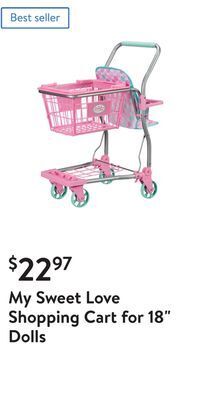 Walmart My sweet love shopping cart for 18 dolls offer