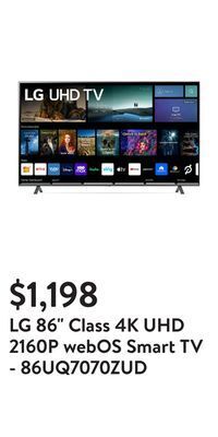 Walmart Lg 86 class 4k uhd 2160p webos smart tv - 86uq7070zud offer