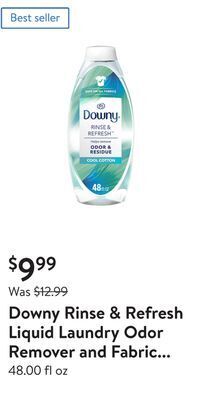 Walmart Downy rinse & refresh liquid laundry odor remover and fabric softener, cool cotton offer